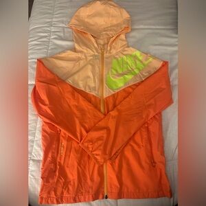 Boys size L hooded light weight wind breaker jacket!
